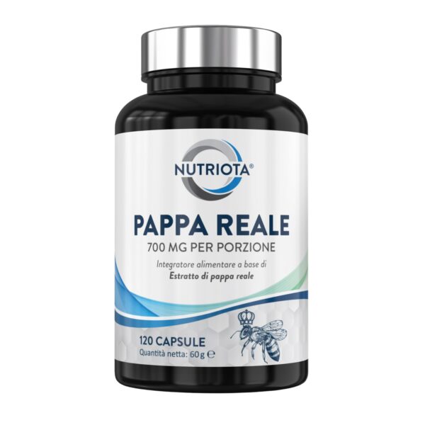 Nutriota - Pappa reale 350 mg | 120 capsule | La pappa reale assegnata alla normale funzionalità del sistema immunitario | Aiuta a migliorare i livelli di energia